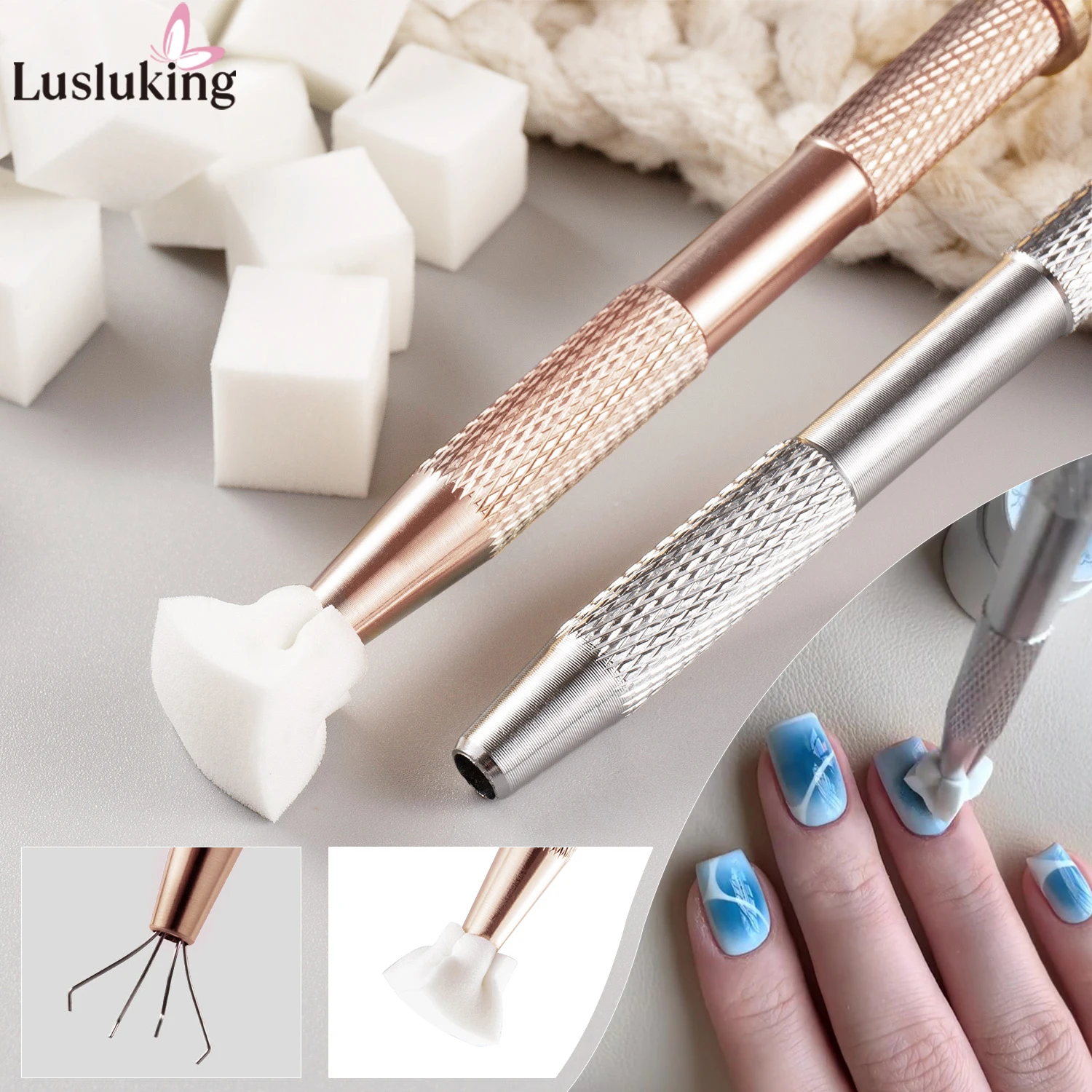 50/25pcs Nail Art Sponge Set Manicure DIY Creative Nail Sponge Gripper Tool Sponge Gradient Nail Art Tools Manicure Accessories