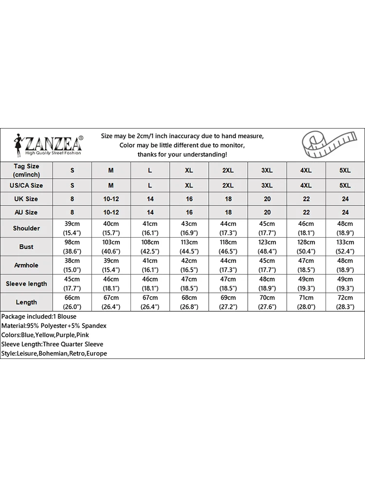 ZANZEA 2025 Autunno Donna Camicette Casual Alto-Basso Abbigliamento da giorno Stampa floreale T-shirt Leggero Manica 3/4 O-Collo Blusas Mujer