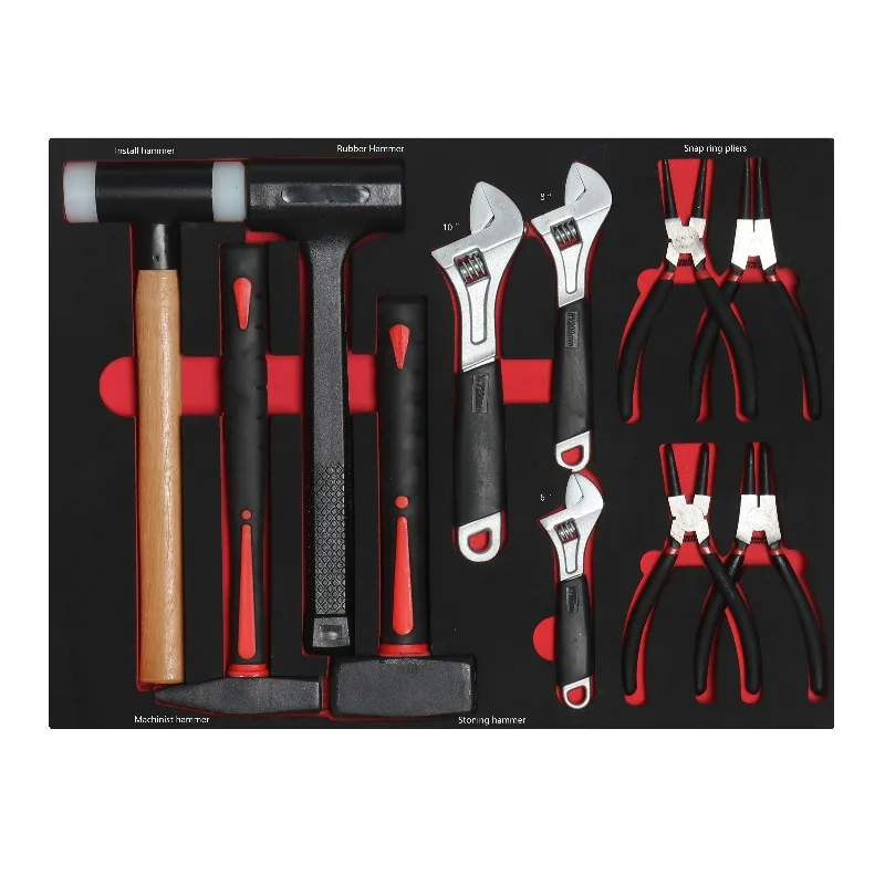 

11PCS EVA Foam Hammer Plier Tool Set Tool Trolley Metal Cabinet Hand Tool Set