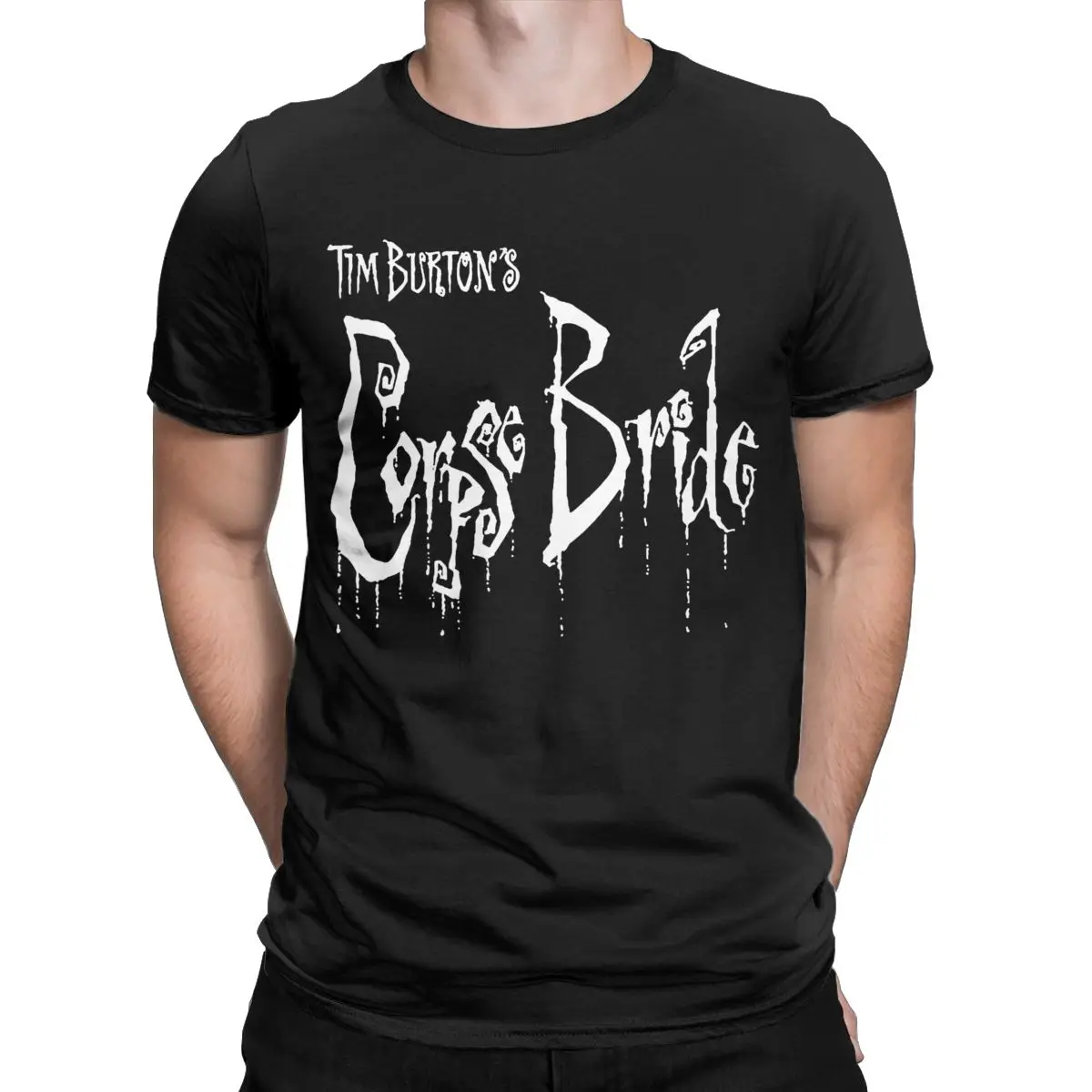 Men Corpse Bride From Tim Burton T Shirts Pure Cotton Tops Humorous Short Sleeve Round Collar Tees Original T-Shirts