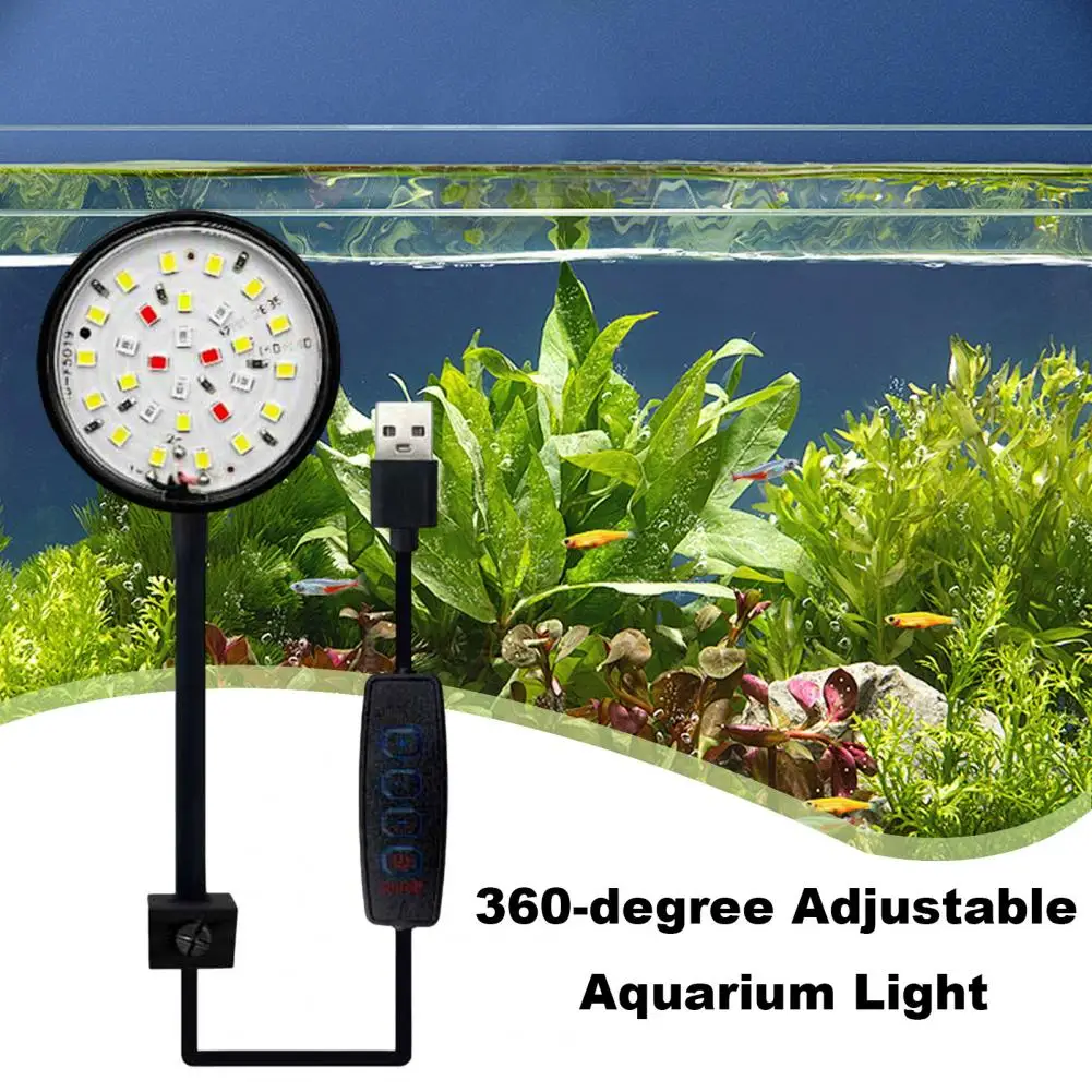Mini Fish Tank Led Light 5w/7w Fish Tank Clip Lamp Usb Powered Led Full Spectrum Waterproof Aquarium Light Algae Control