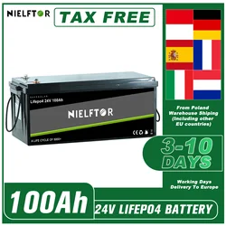 EU Stock 12V 24V 48V 100Ah 200Ah 300Ah LiFePO4 Battery Pack Grade A 6000+ Cycles RV Golf Cart Boat Solar Lithium Battery No TAX