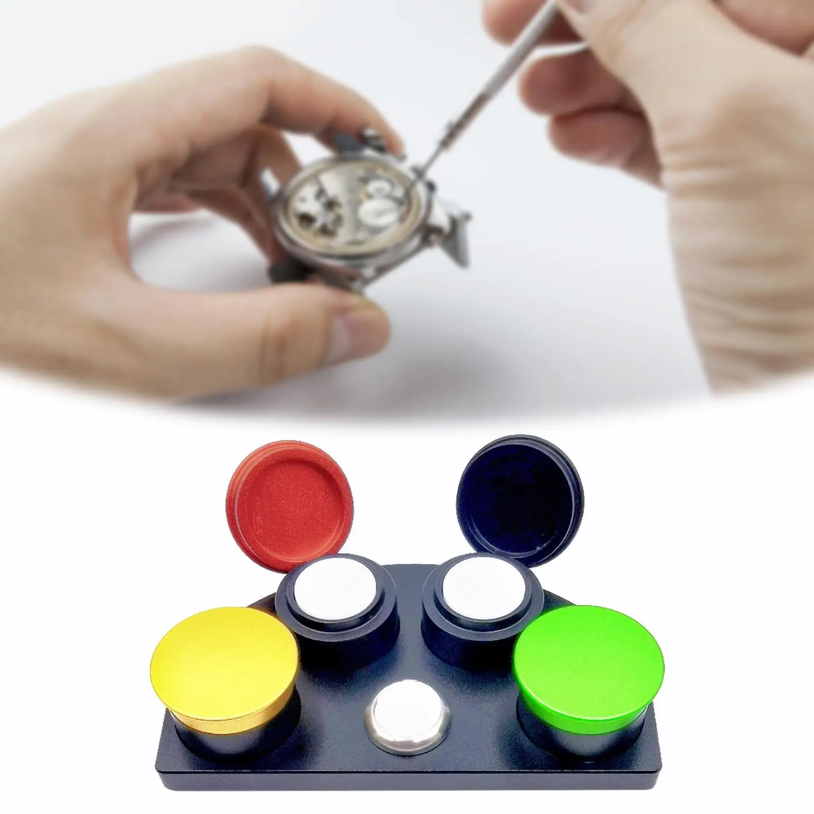 

Watch Oil Cup Stand Wear Resistant Multipurpose Rustproof Metal 4 Dish