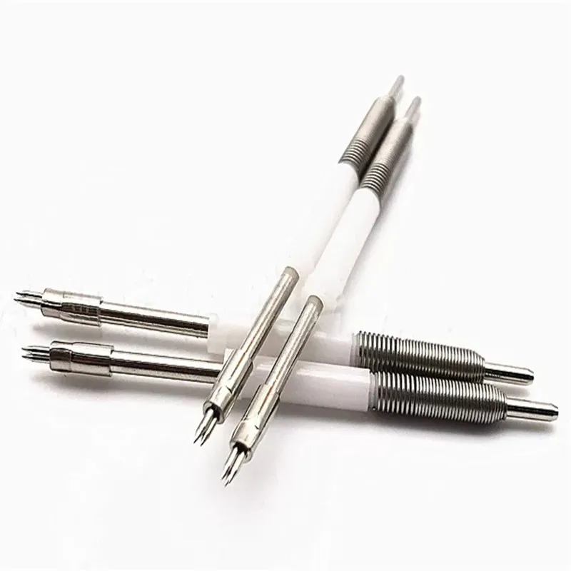 5 peças PH-18M3 23l sonda de aço de alto carbono agulha de teste de mola de três pontas 3.5mm agulha de plástico branco isolada