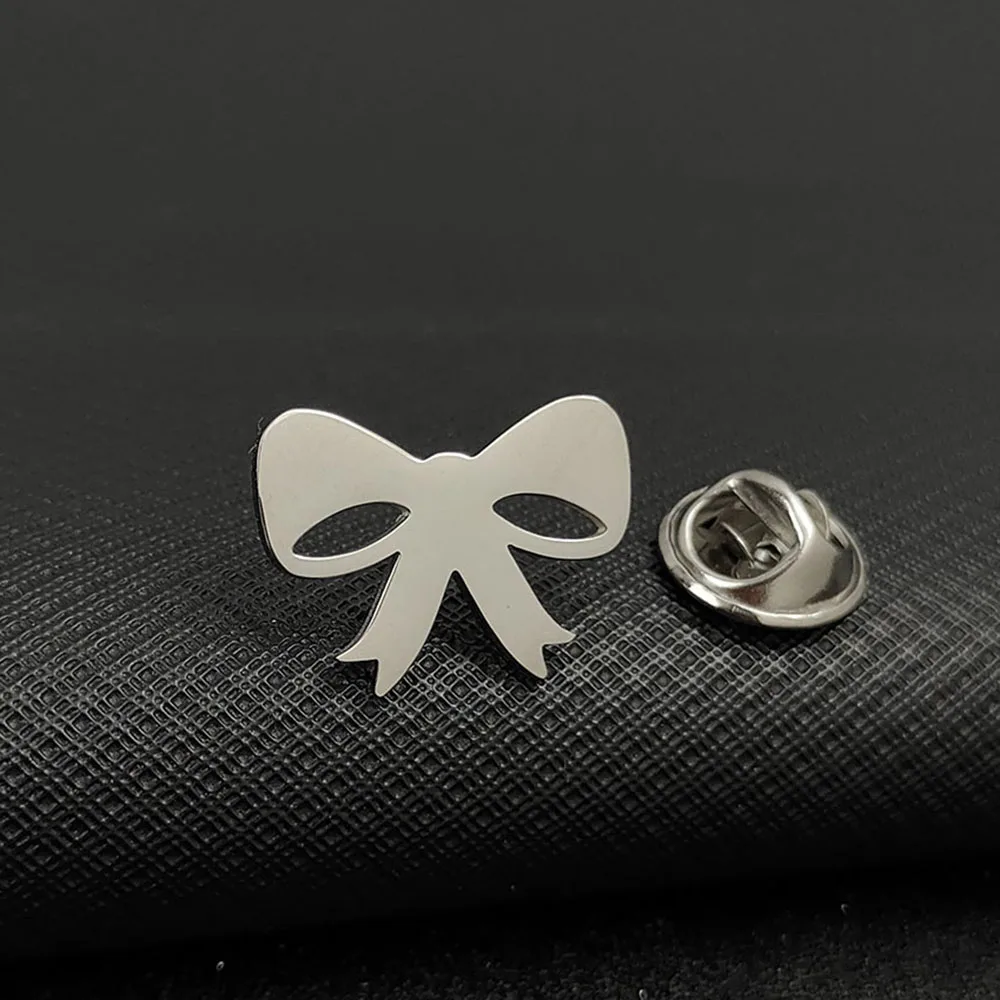 بروش من الفولاذ المقاوم للصدأ بربطة عنق ذهبية مبتكرة من واتي، قلادة حقيبة ظهر عصرية، دبوس طية صدر السترة، هدية شارة للأصدقاء. #5