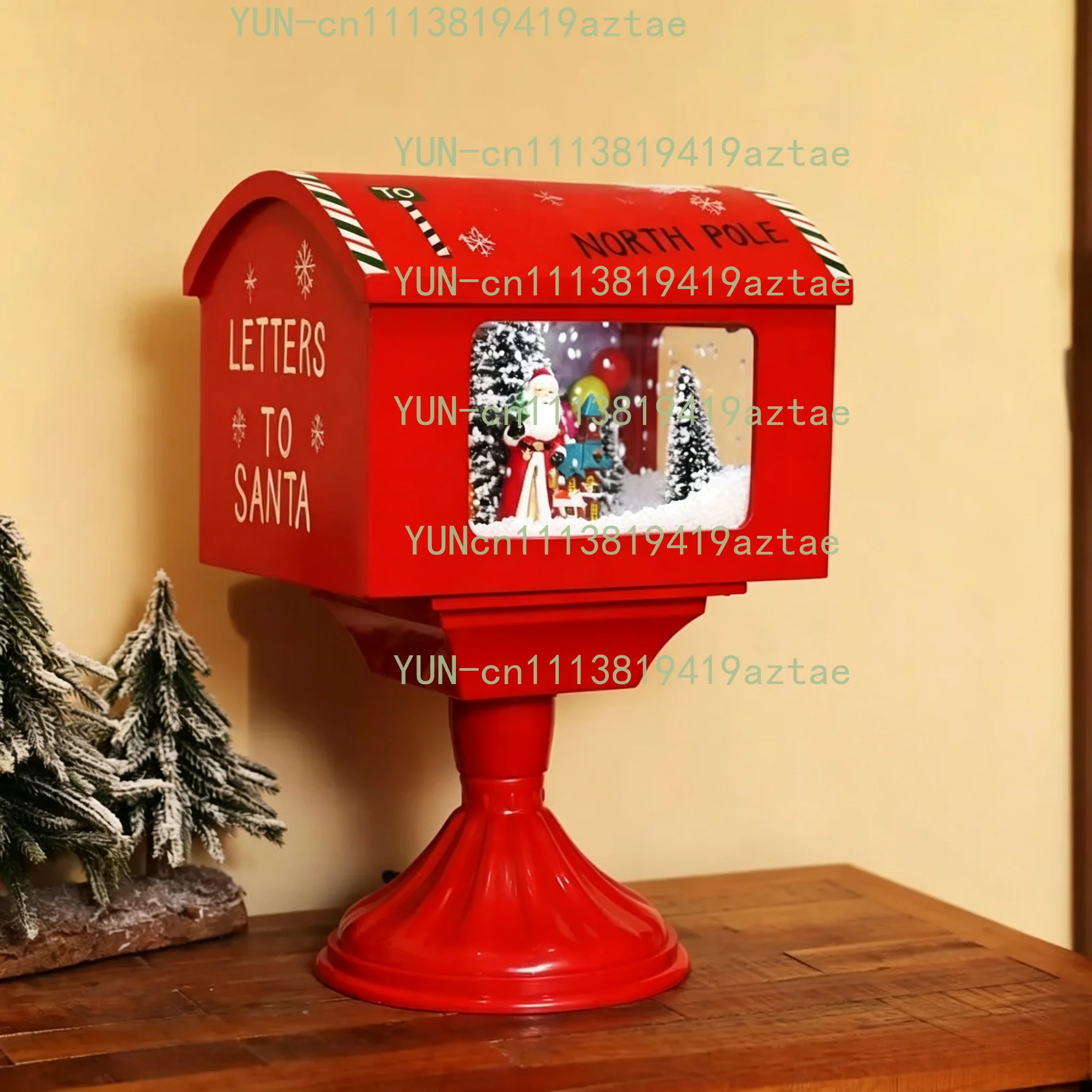 Christmas Snow Lantern with Music, Xmas Decorations for Mall Window Living Room, Holiday Gift Ornament