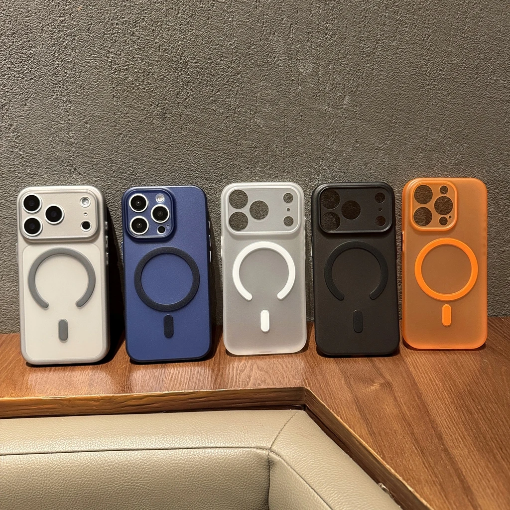 

Минималистичный однотонный матовый полупрозрачный магнитный чехол для телефона с беспроводной зарядкой для iPhone 17, 16, 15, 14, 13, 12 Pro Max