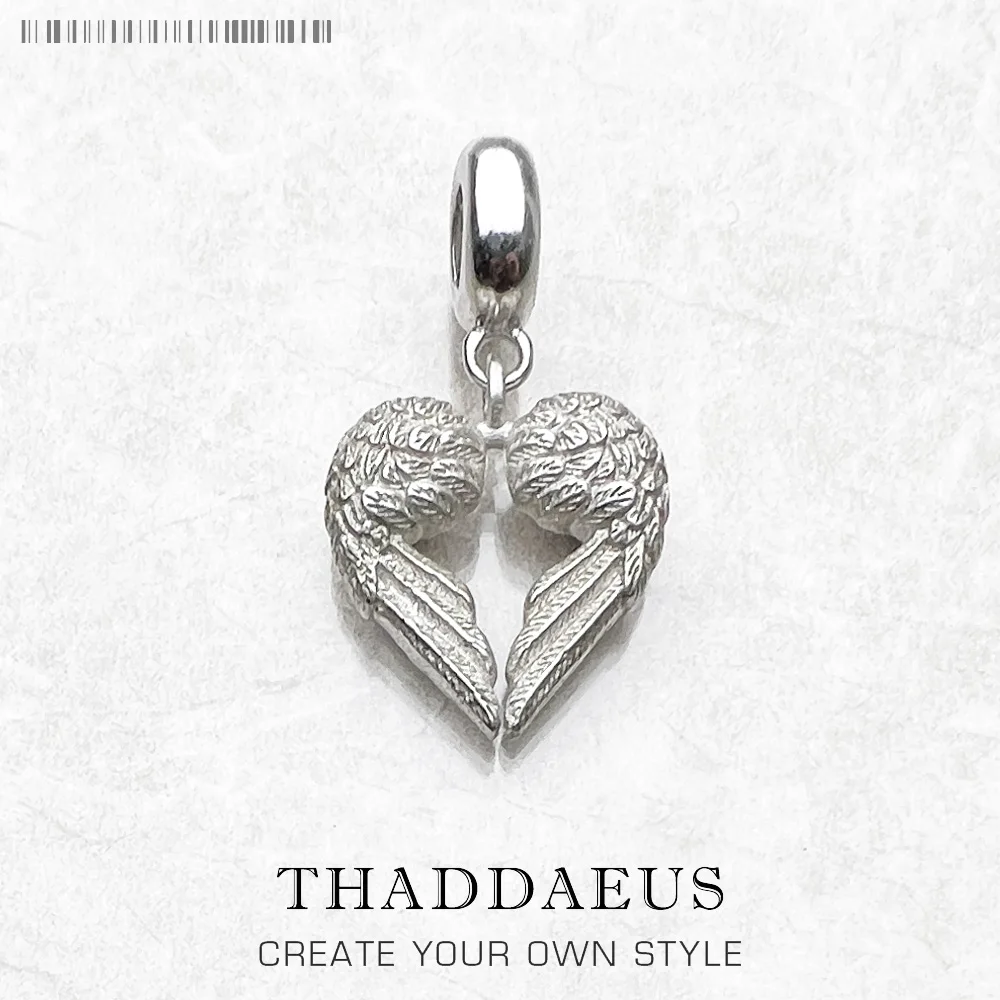

925 Sterling Silver Angel Wings Heart Charm Pendants Fashion Gift For Jewelry Accessories Making Findings