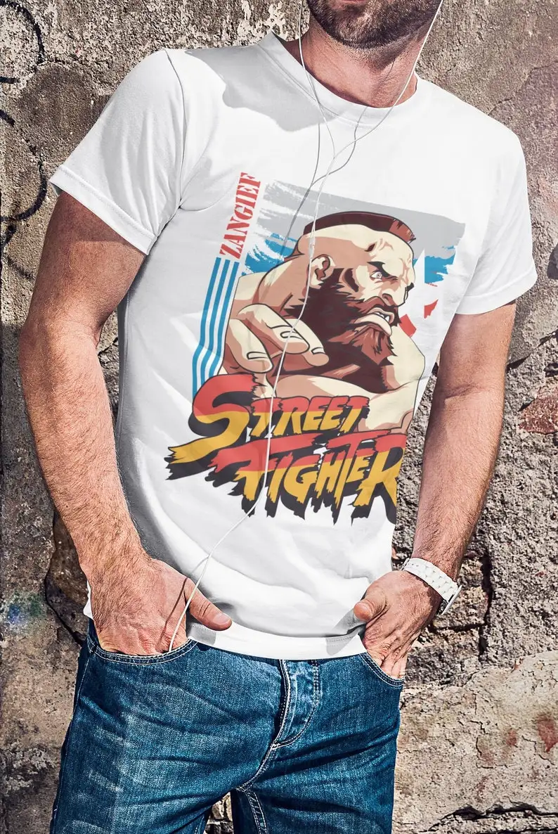 T-shirt unisex premium Zangief SFII Turbo Hyper Fighting