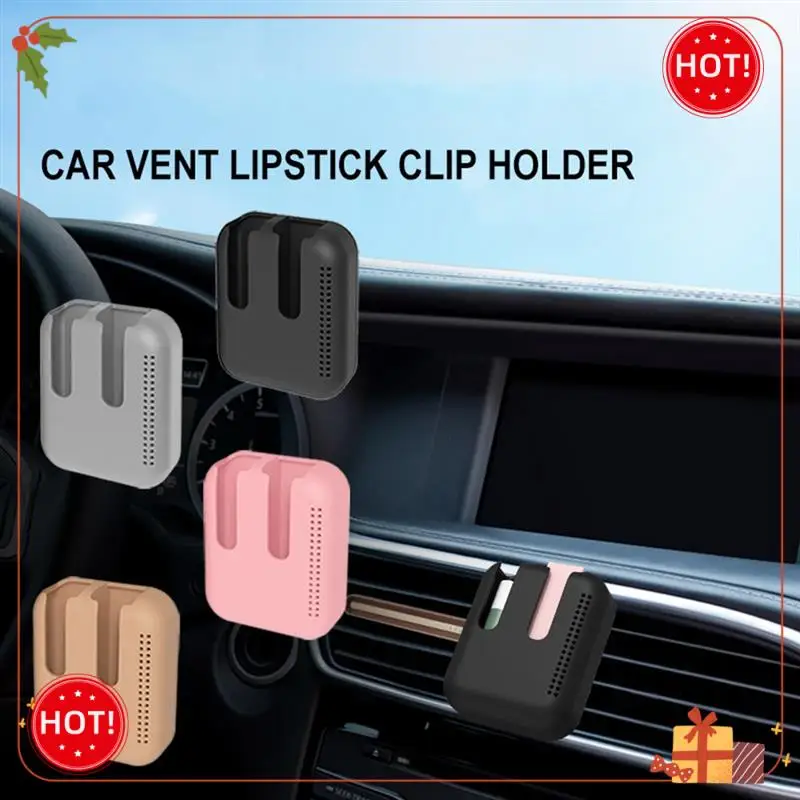 حامل أحمر الشفاه بمنفذ هواء السيارة من ABLE، حامل عطري للسيارة، أجزاء لوازم السيارة الداخلية باللون الرمادي