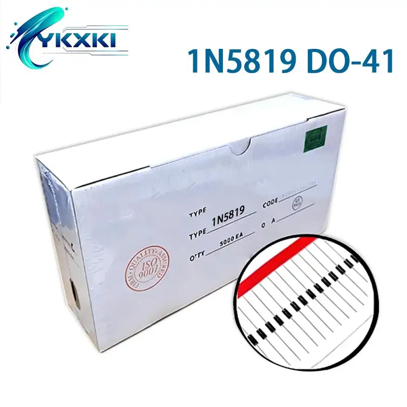 100-5000pcs 1N5819 IN5819 1A 40V DO-41 Schottky Diode Rectifier Diode strapping Bulk（1000PCS）