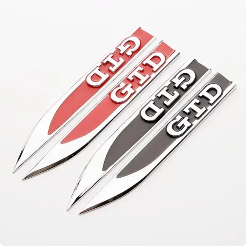 2Pcs 3D Metal Car Fender Badge Decal GTD Logo Stickers For Volkswagen VW Golf 4 5 6 7 MK4 MK5 MK6 MK7 GTD Emblem Accessories