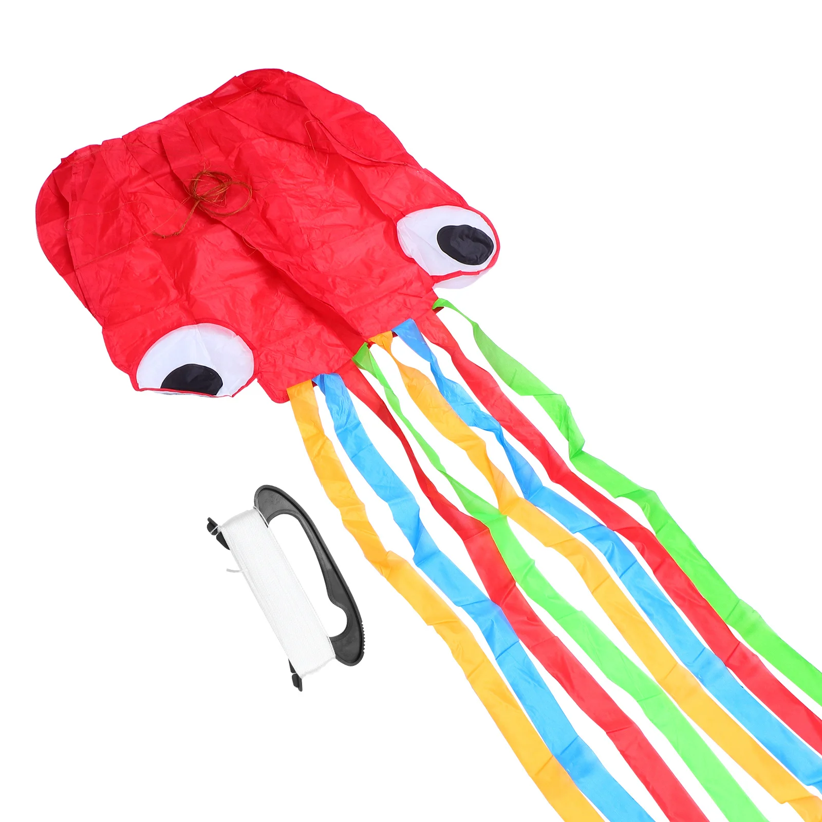 Roter rahmenloser Oktopus-Drachen, einfacher Flyer, bezauberndes Design für Kinder, Outdoor-Spaß, langer Schwanzdrachen, lustiges fliegendes Spielzeug für Kinder, Outdoor-Spielzeug