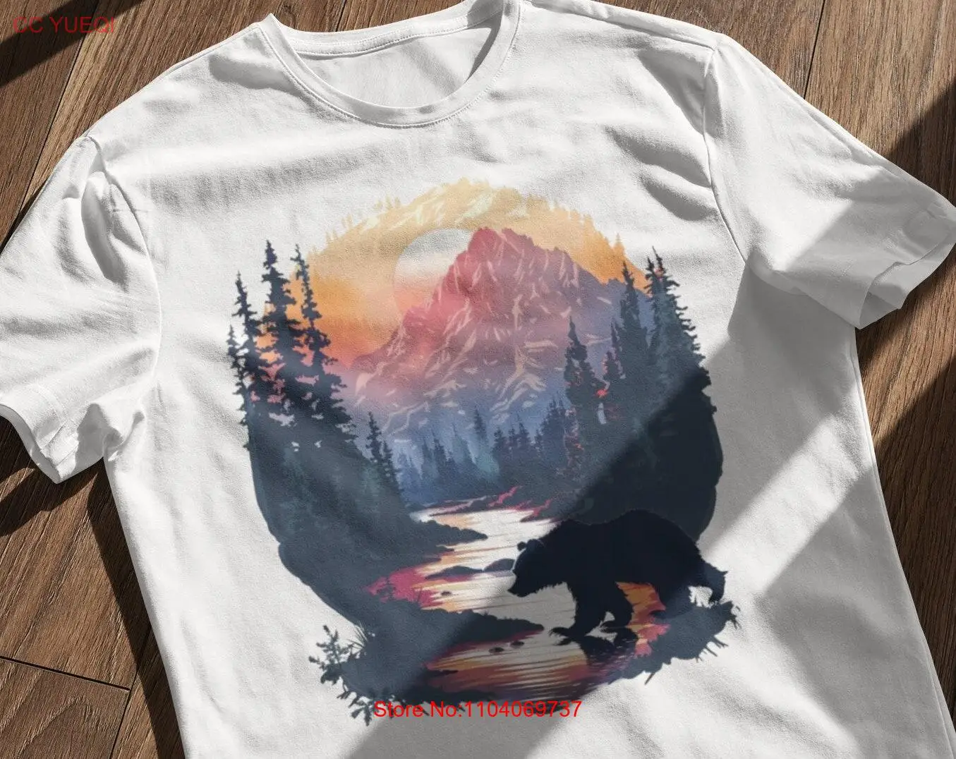 Camiseta Bear Forest Camping Senderismo Trekking Aventura natural Montaña al aire libre Vida silvestre Amantes de los animales para papá o él