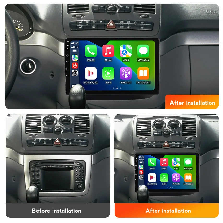 Navifly 9 Inch Android Car Radio Wireless CarPlay For Benz Vito 2011-2015 Multimedia Player Android Auto GPS Navigation FM Radio