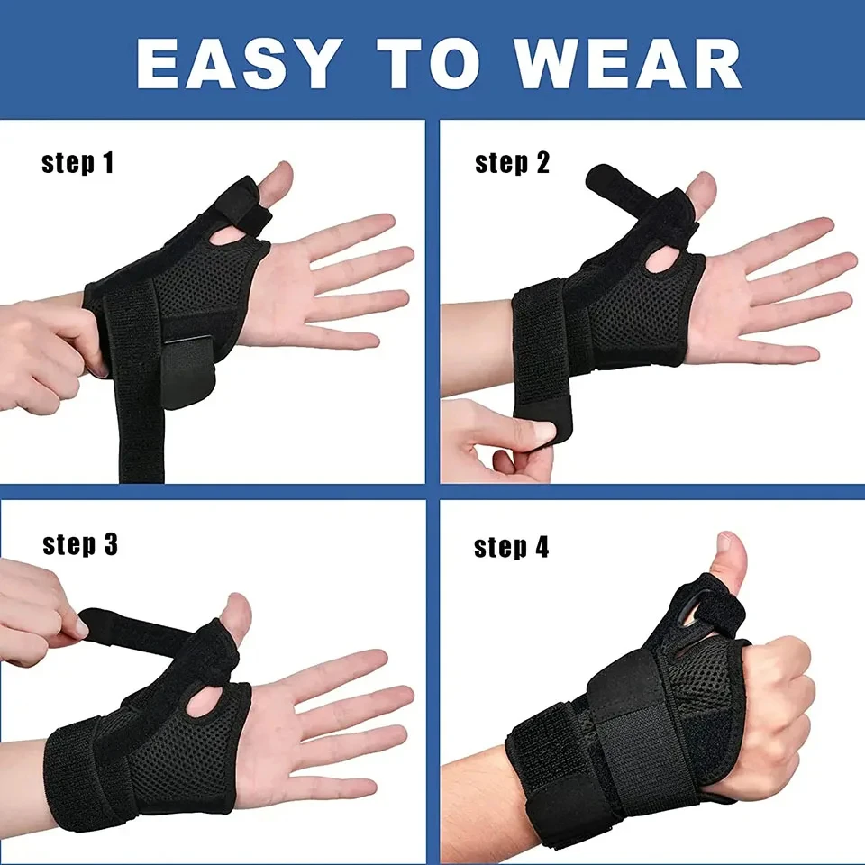 1Pcs Thumb Wrist Brace Wraps Carpal Tunnel Arthritis Tendonitis Sprain Wristband Wrist Support Bandage Sports Gym Hand Protector