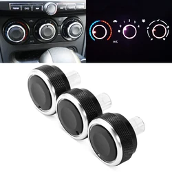 For Nissan Qashqai 2012 Aluminum Alloy Air Conditioning Knob 3pcs/set AC Knob Heat Control Switch Button Knob Car Styling