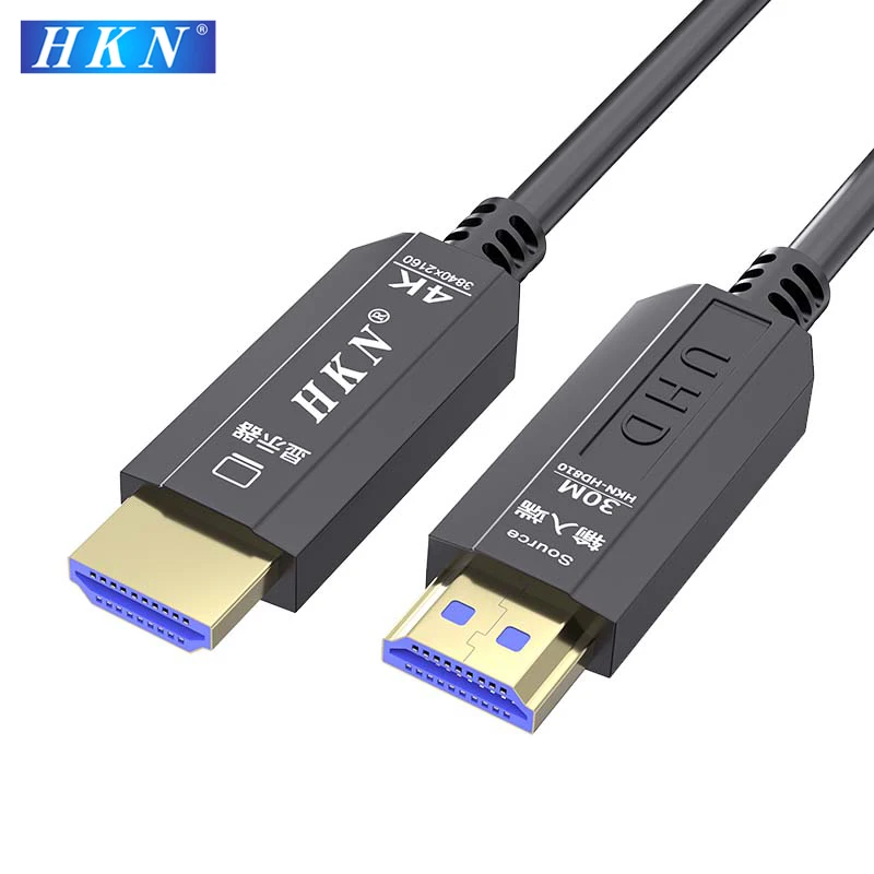 HKN HDMI Optical Fiber Cable High Speed HDR AOC HDMI 2.0 Fiber Optic Cable 4K 60Hz 25m/30m for LCD HDTV PC Laptop PS5