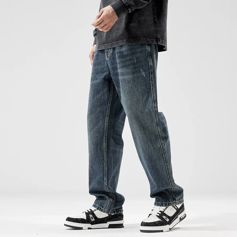 

Autumn and Winter Japanese Harem Jeans Men's Loose Straight Leg Wide Leg Long Pants jeans for men cargo pants