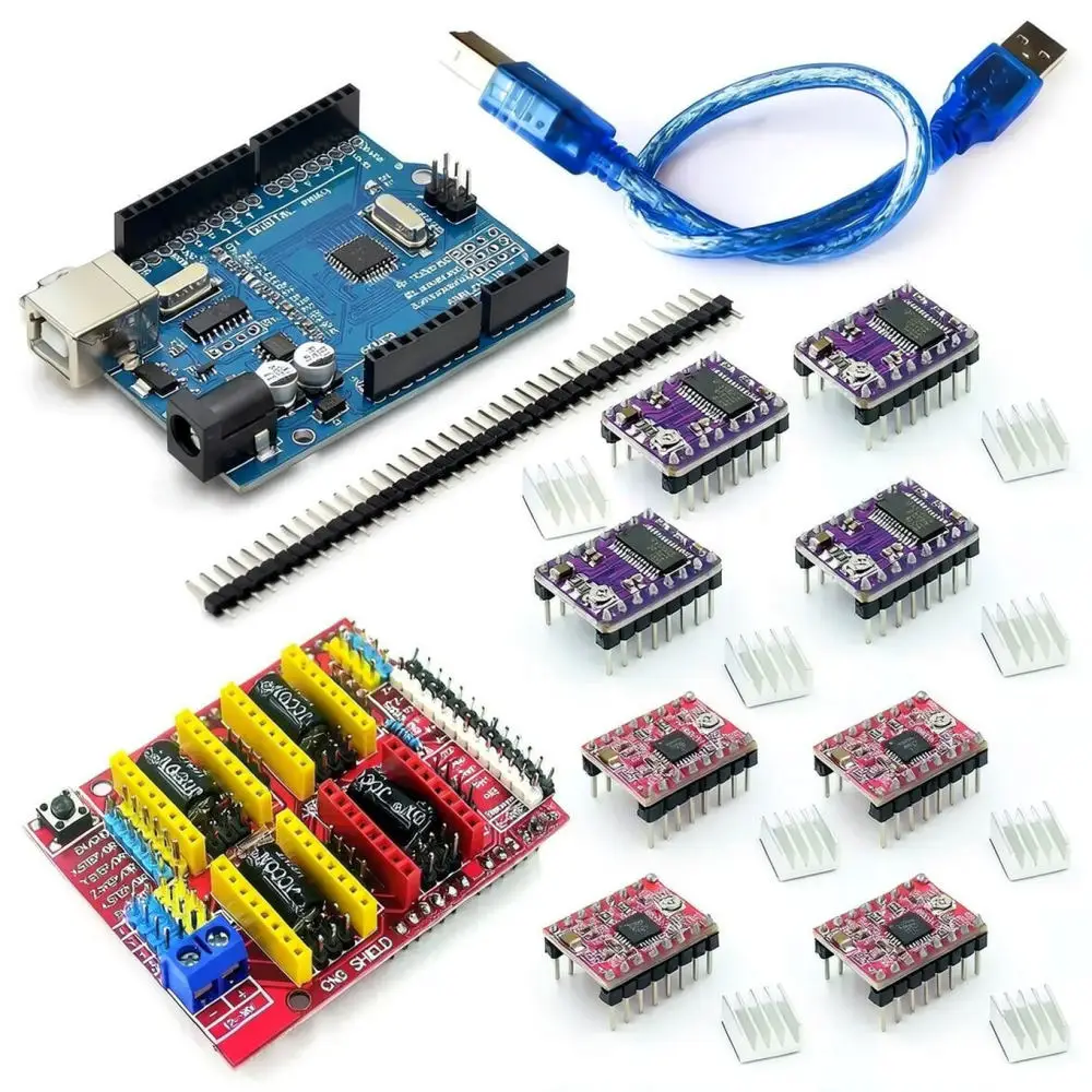 CNC Shield Expansion Board A4988 Stepper Driver Set For 3D Printer Engraving Machine Controller DIY Automation Repair