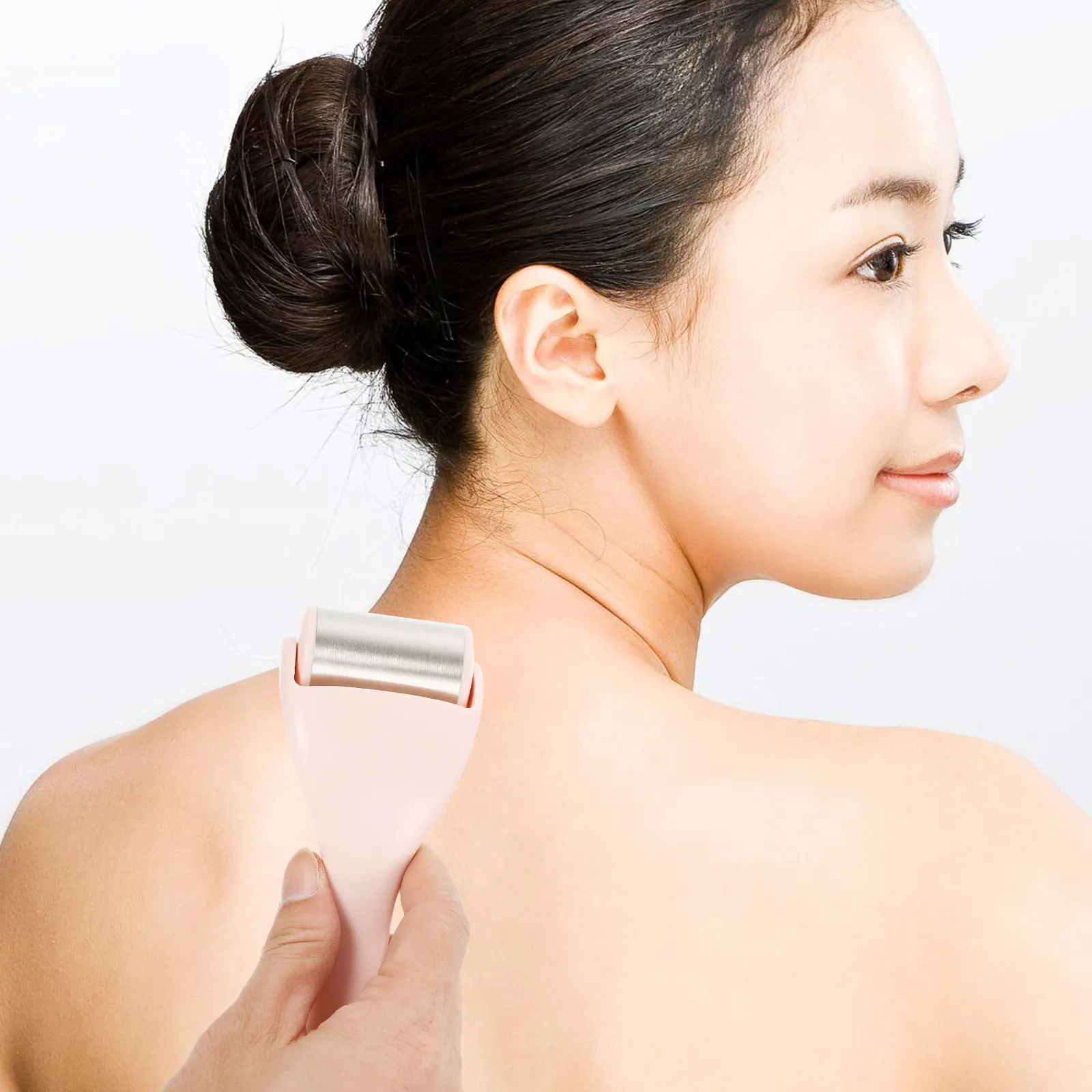 Beleza ferramenta de massagem facial de aço inoxidável design ergonômico para cuidados com os olhos massagem facial em casa viagem amigável