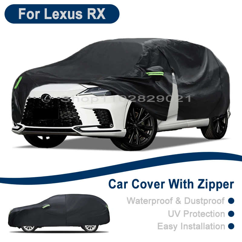 

Outdoor Full Vehicle Cover For Lexus RX - Side Zipper Design, Waterproof Dustproof Sun Protection Car Cover