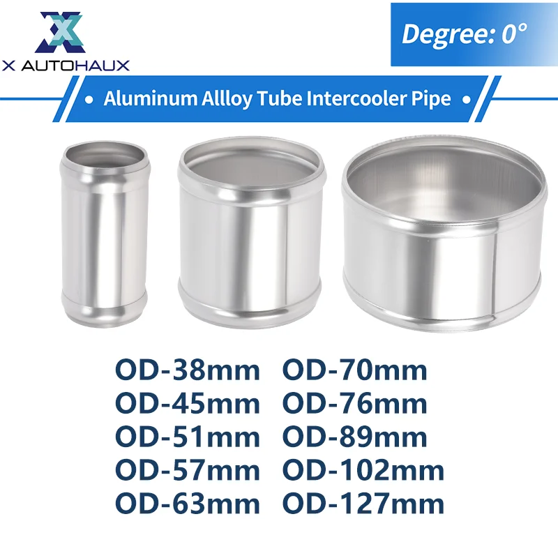 UXCELL Universal Aluminum Alloy Tube Intercooler Pipe 45 51 57 63 70 76 89 102 127mm OD 76mm Length Air Intake Connection Hose