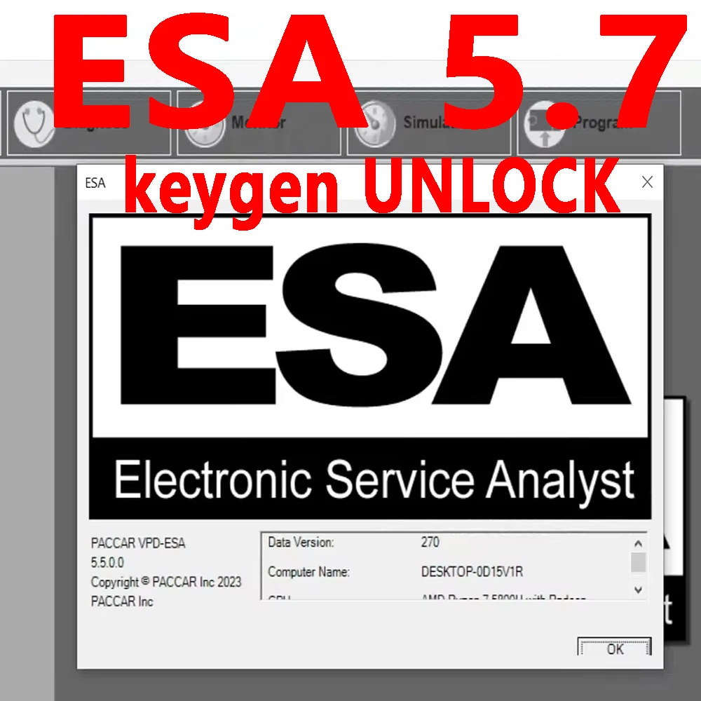 

2025 ESA Electronic Service Analyst 5.7+ SW Flash Files 2024+keygen UNLOCK for Paccar
