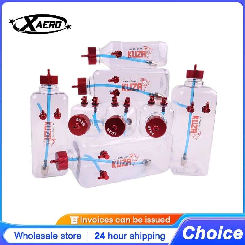 KUZA Tiger Shark V2/V3 Serbatoio carburante trasparente per aereo RC a gas con raccordo in alluminio CNC