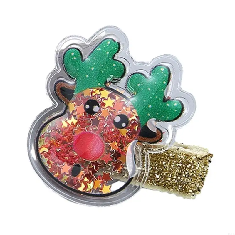39BC Kids Hair Clip Glittering Christmas Holiday Hairpin Adult Child Party Headdress