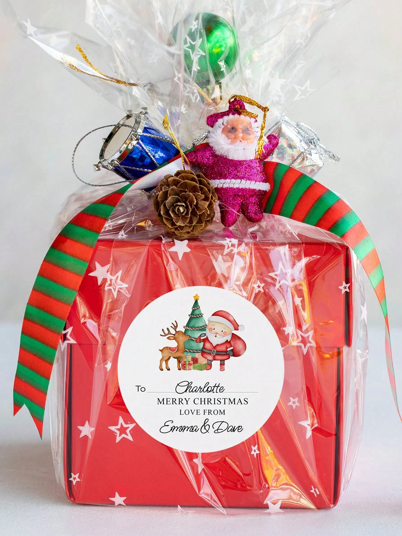 3-7CM Personalized Christmas Sticker Gift Labels, Customized Christmas Holiday Sticker, Customized Text Circular Name Gift Label