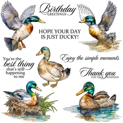 Mangocraft Cartoon Goose Ducks Cutting Dies Clear Stamp Autumn Day DIY Scrapbooking Metal Dies Silicone Stamp Cards Albums Decor