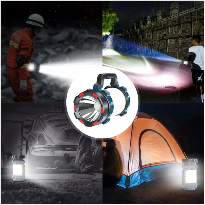 New LED Camping Lantern 4800mAh Searchlight Power Bank Waterproof Camping Flashlight For Hiking Emergency Home Outdoor