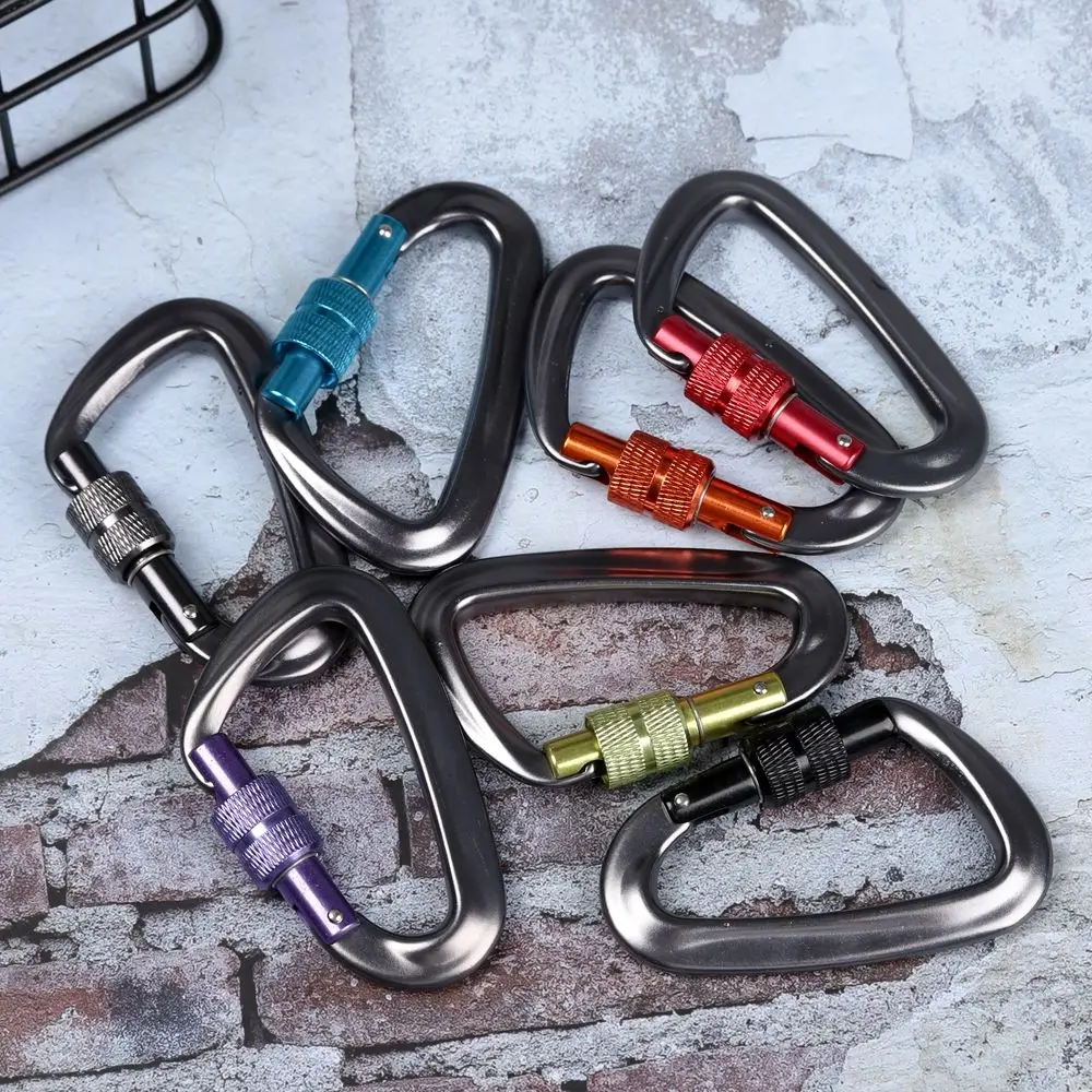 6Colors Climbing Equipment D Shape Security Safety Locks Quick Draws Lock Climbing Carabiner Professional Climbing Equipment