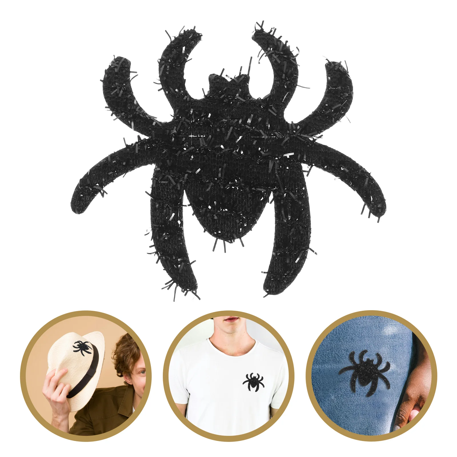 12 Pcs Non-woven Patch Halloween Patches Stickers DIY Appliques Sequins Paste Spider