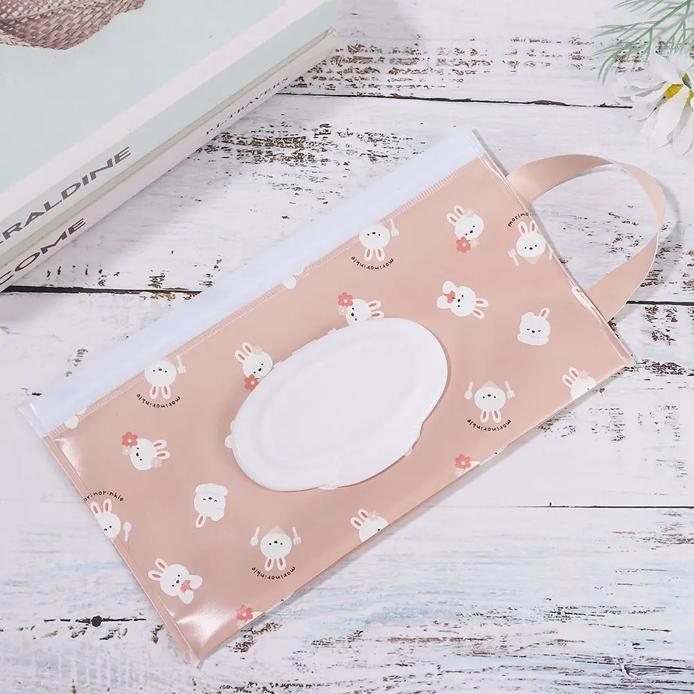 1pc EVA Baby Wet Wipe Pouch Portable Buckle Wipes Holder Case Flip Cover Snap-Strap Reusable Refillable Wet Wipe Bag Tissue Box