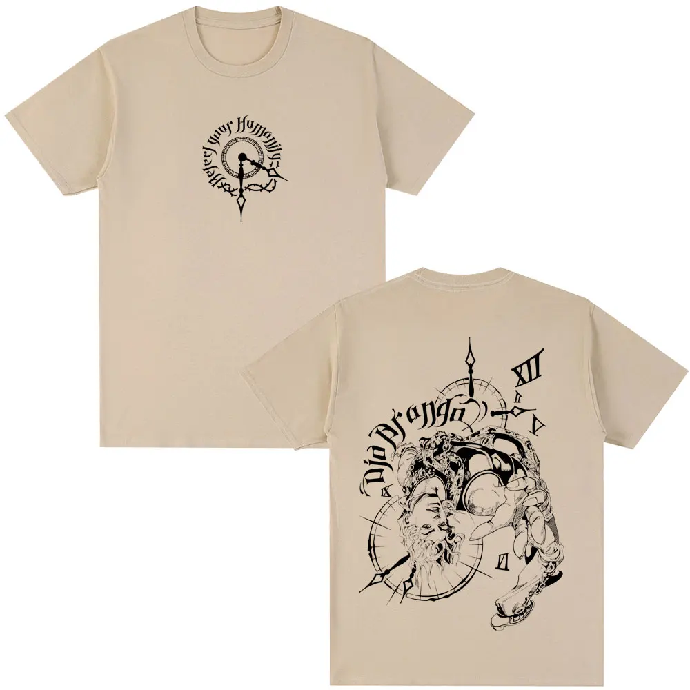 Anime JoJo Bizarre Adventure T-shirt Drop Dio Over Heaven Manga T-shirts Men Women 100% Cotton Casual Comfort Oversized T Shirt