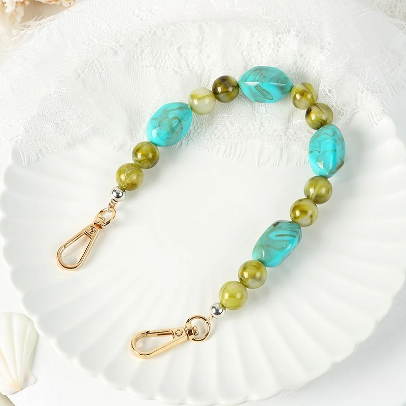 Women Replacement Bag Handle Chain 1pcs New DIY Woman Bag Accessory Acrylic Resin Beads Parts Handcrafted Wristband