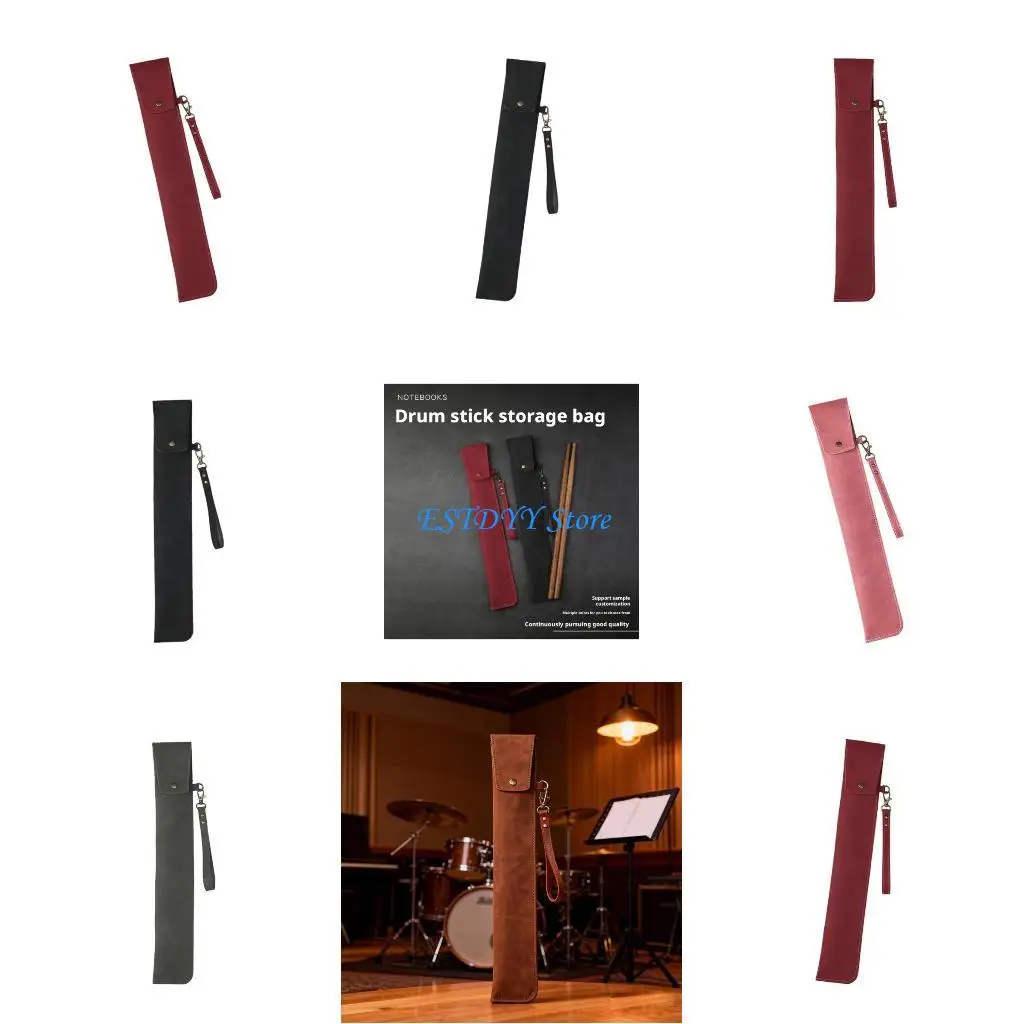 

G6DE Practical Leather Drumsticks Storage Case Providing Exceptional Experience