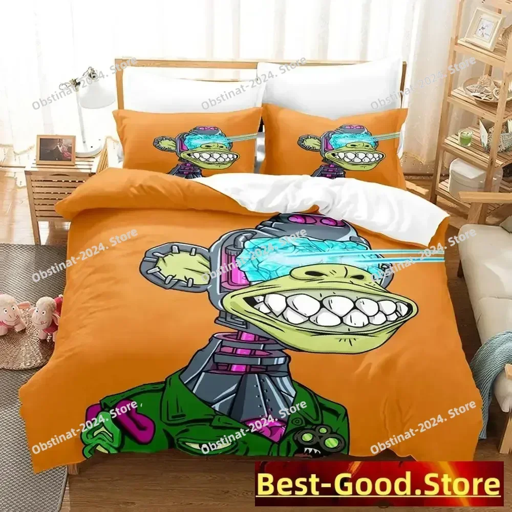 2023 Bored Ape Yacht Club BYAC NFT Bedding Set Printed With Pillowcase Bed Duvet Cover Soft Single Double Queen Super King Size