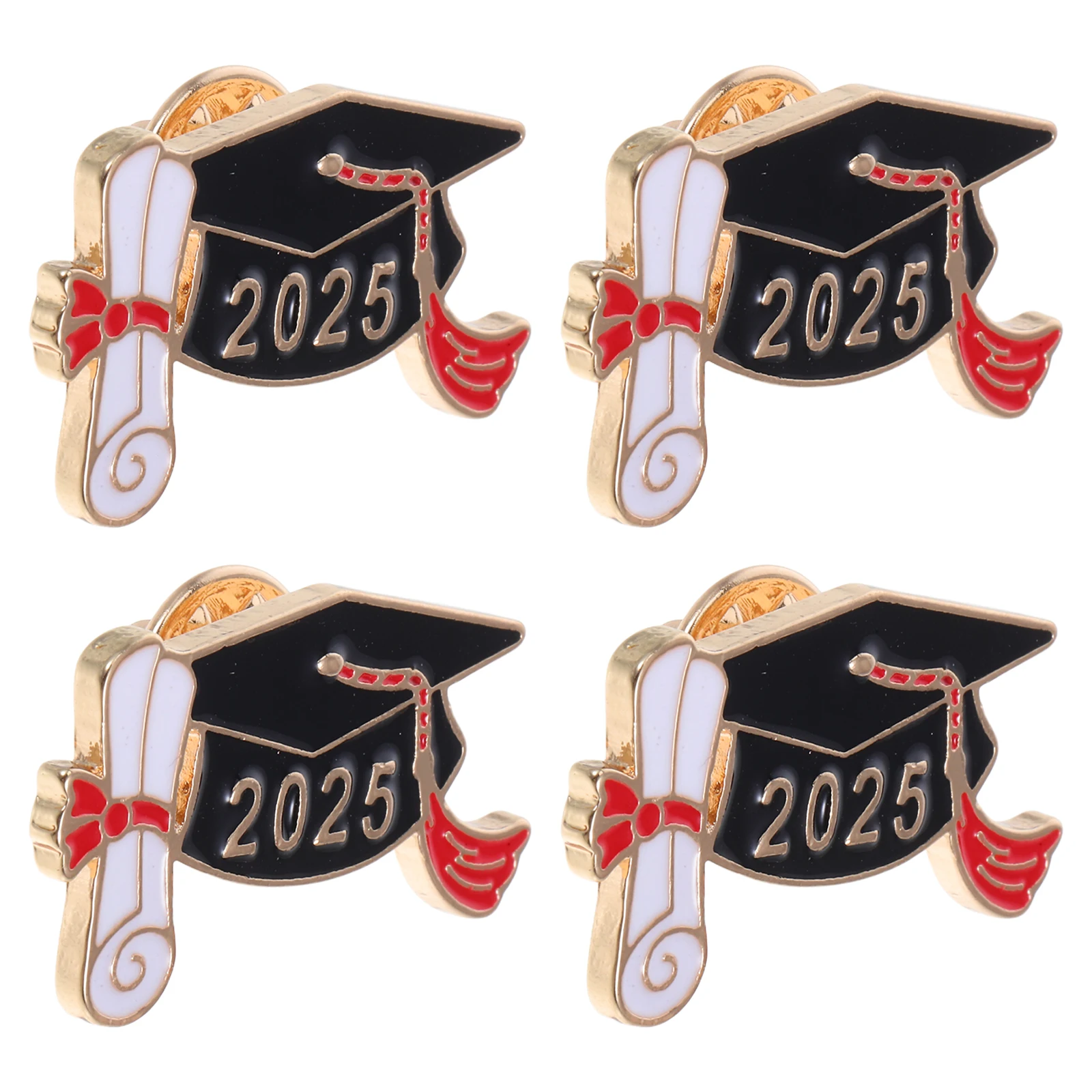 

4PCS Doctor Hat Brooch Pins Zinc Alloy Graduate Accessories Clothes Bags Hats Scarf Decor Graduation Season Charms Metal Lapel