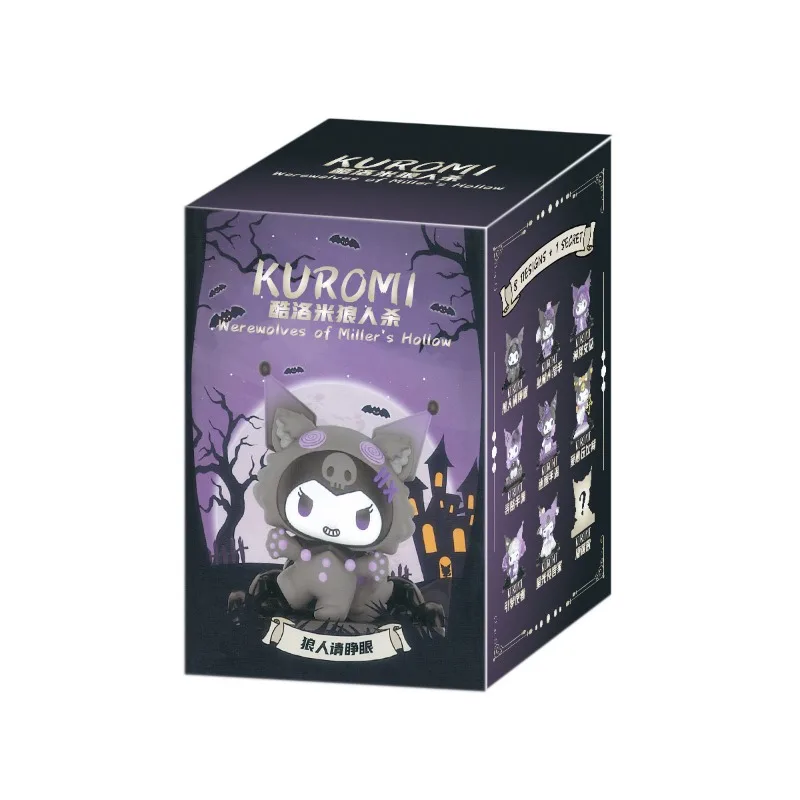 Sanri Kuromi Dark and Cute Kuromi Werewolf Killing Blind Box, figura temática de identidad, decoración de escritorio, regalo de cumpleaños para niñas