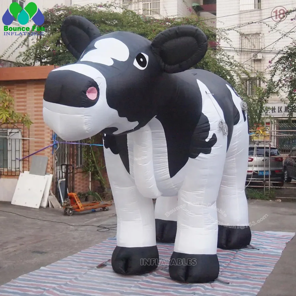 O gado de leite inflável gigante para anunciar, infla, ventilador da leiteria, com habilitado, 5 m