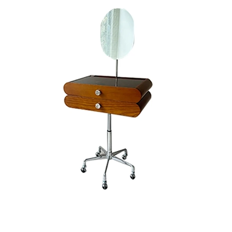 

Small apartment removable makeup table Bauhaus medieval makeup table retro bedroom with makeup mirror integrated dressing table