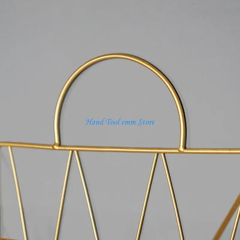 H37F Multifunctional Iron Wire Magazine File Book Holder Heavy Duty Hollow-out Metal File Book Holder for Office