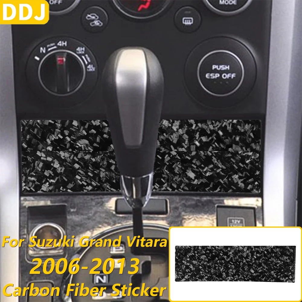 For Suzuki Grand Vitara 2006-2013 Forged Carbon Fiber Central Console Storage Box Panel Cover Decoration Car Accessories Sticker