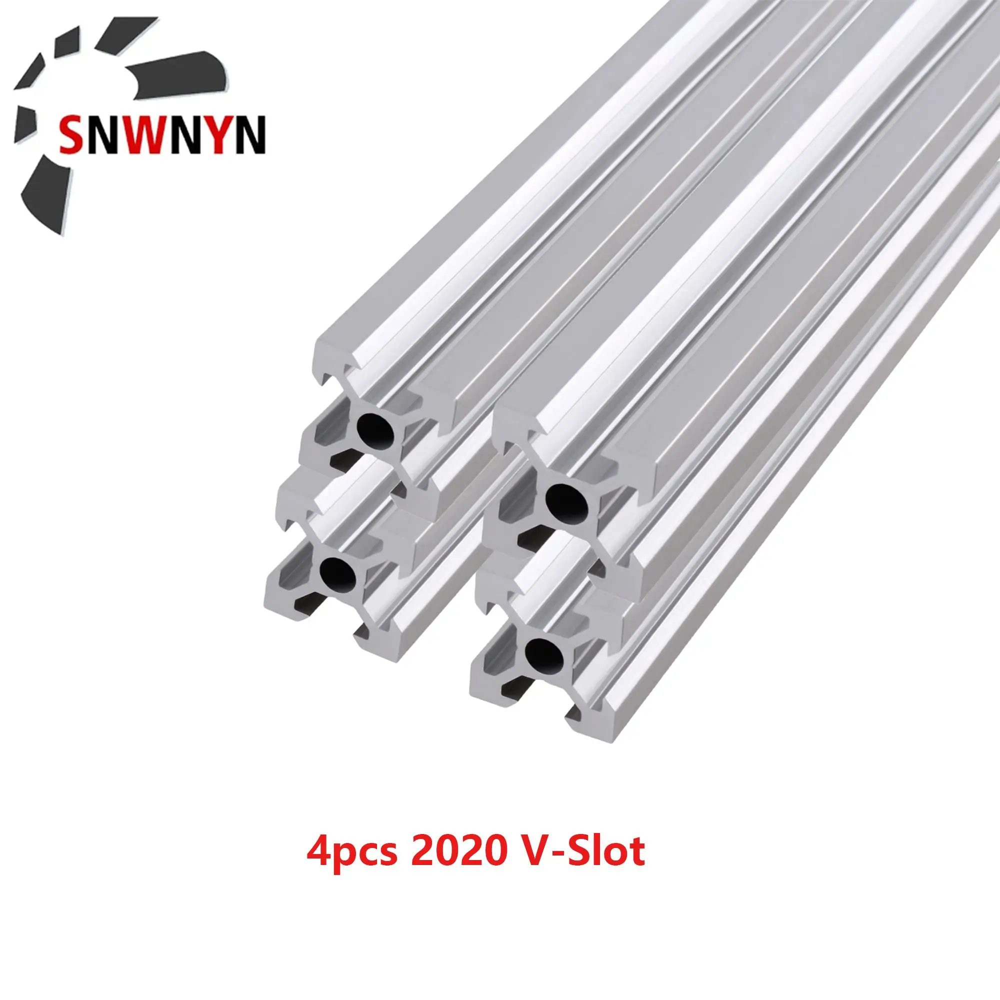 4PCS 2020 Aluminum Profile  V Slot 2020 Aluminium Extrusion Anodized 400 500 600mm EU Standard CNC 3D Printer Parts