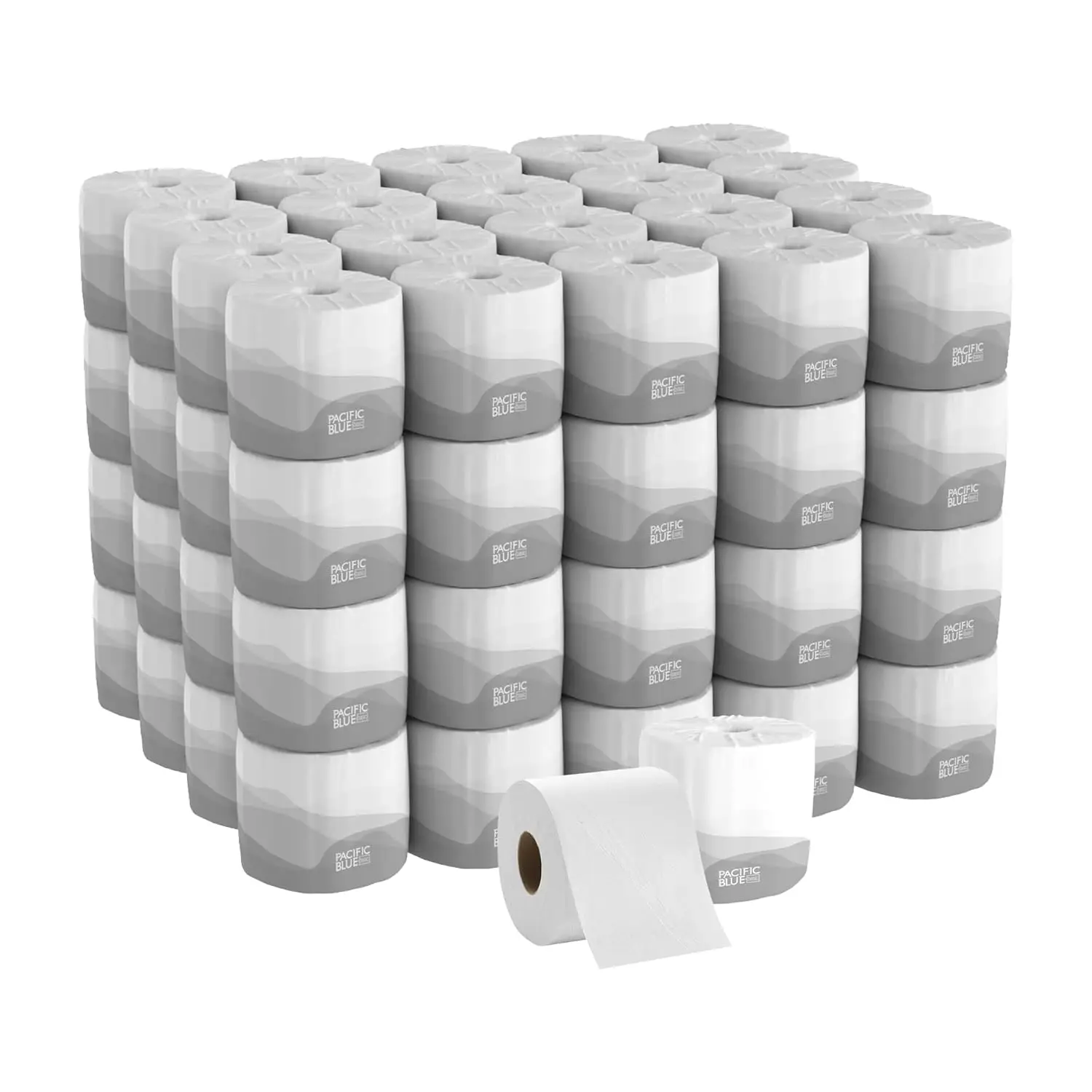 

Premium 1-Ply Toilet Paper, 80 Rolls per Case, 1,210 Sheets per Roll for Home and Office Use