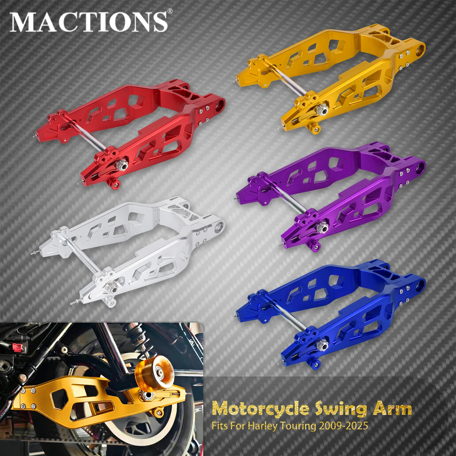 Motorcycle Swing Arm Rear Fork Front Rear Wheel Fork Stand Swingarm For Harley Touring Road King Street Electra Glide 2009-2025