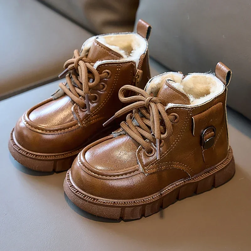 

Обувь, тканевые ботинки, хлопковая обувь, утепленные детские хлопковые зимние ботинки, нескользящие детские зимние ботинки из искусственной кожи в стиле ретро